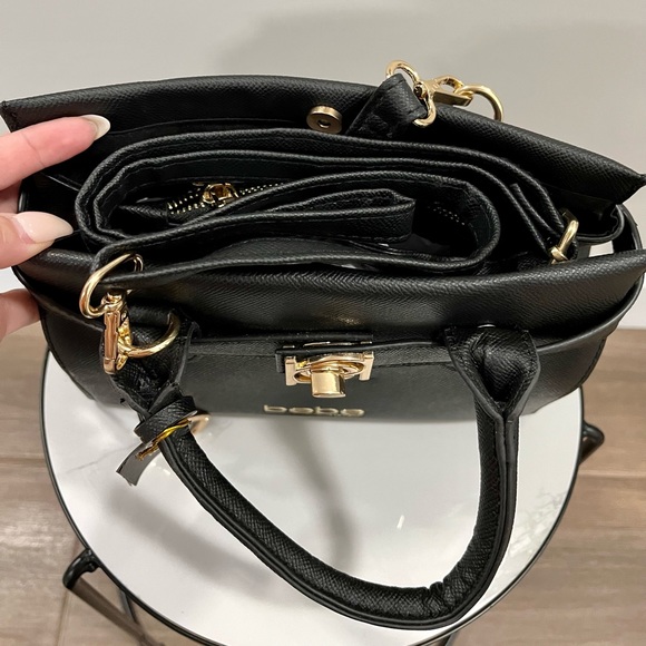 Bebe Evie Small Black Satchel Bag Crossbody Bag - Picture 6 of 8